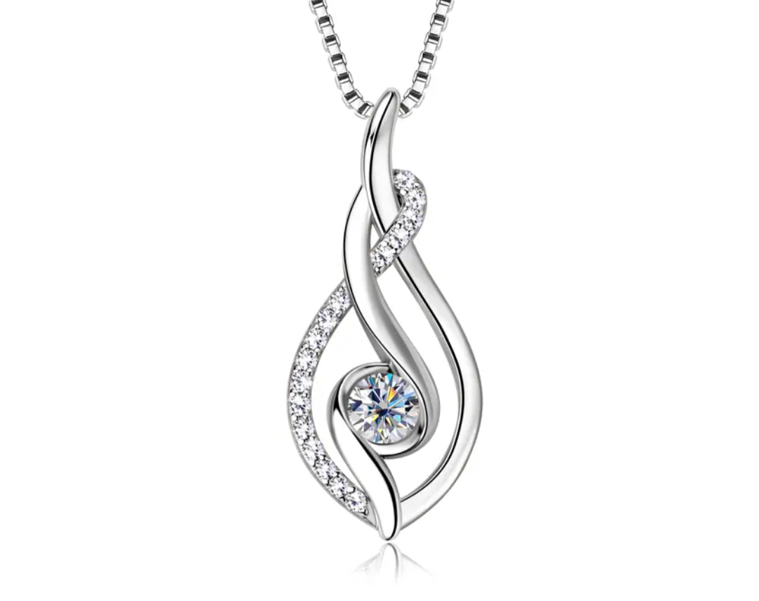 Infiniti Moissanite 4mm .3ct Pendant Necklace