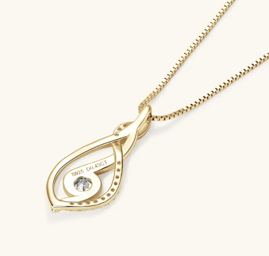 Infiniti Moissanite 4mm .3ct Pendant Necklace