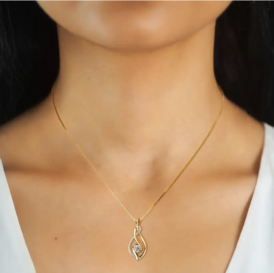 Infiniti Moissanite 4mm .3ct Pendant Necklace